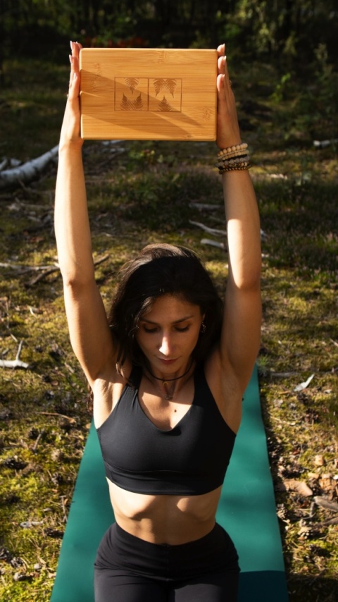 Kostka do jogi z drewna bambusowego