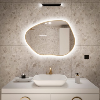 Lustro STAIN I 50 x 36 cm nieregularne podświetlane LED do łazienki