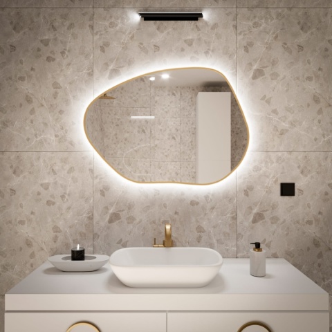 Lustro STAIN I 70 x 50 cm nieregularne podświetlane LED do łazienki
