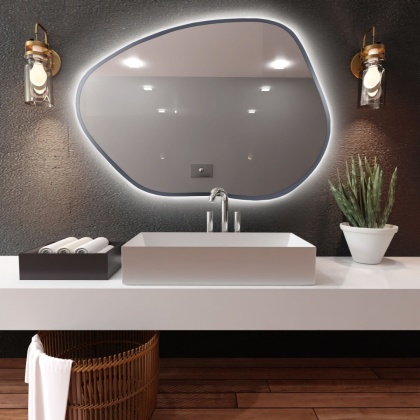 Lustro STAIN I LED - 80 × 57 cm, nieregularne