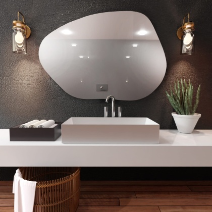 Lustro STAIN I LED - 90 × 64 cm, nieregularne