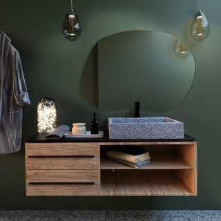 Lustro STAIN II 70 x 50 cm podświetlane LED nieregularne do łazienki