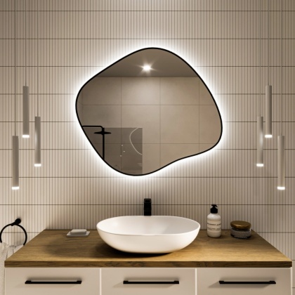 Lustro STAIN III LED - 70 × 60 cm, nieregularne