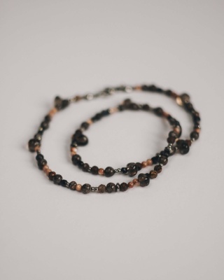 Naszyjnik koralikowy ESPRESSO 41 cm unisex brąz