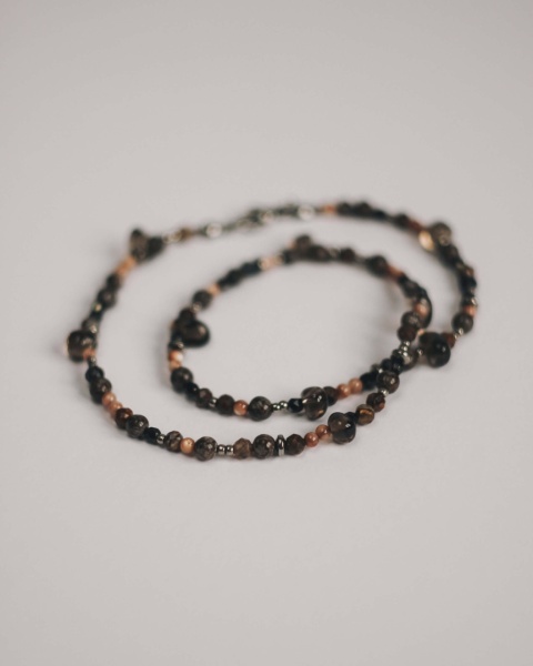 Naszyjnik koralikowy ESPRESSO 41 cm unisex brąz