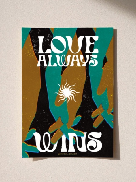 Plakat Love Always Wins Cold 50 x 70 cm