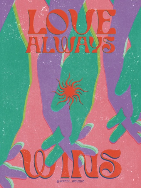 Plakat Love Always Wins Warm A4