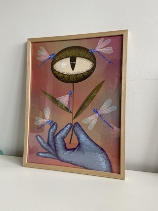 Plakat Soft With Dragonfiles 30 x 40 cm kredowy kolorowy