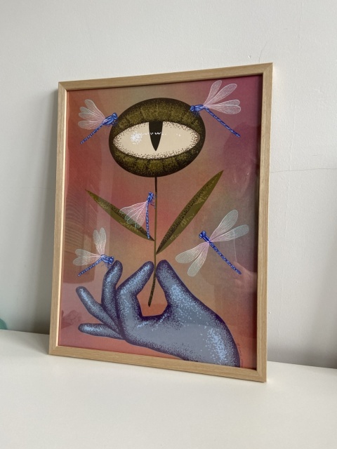 Plakat Soft With Dragonfiles 30 x 40 cm kredowy kolorowy