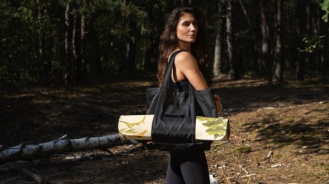 Torba sportowa z opcja transportu maty do jogi TANSY Coal