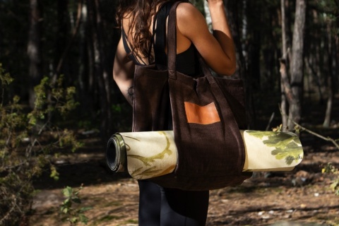 Torba sportowa z opcja transportu maty do jogi TANSY Umber