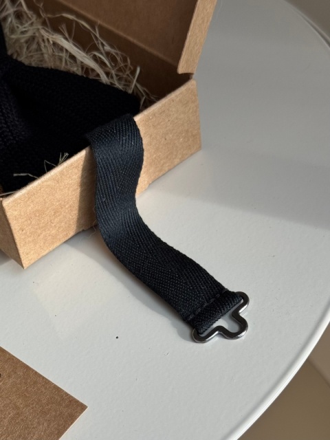 Muszka męska szydełkowa bawełniana czarna