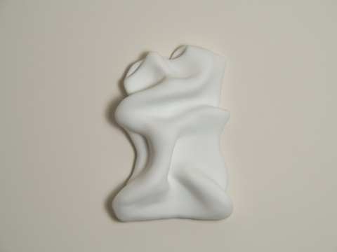 Rzeźba ścienna 25 x 37 cm Folds No.1 obraz strukturalny biały