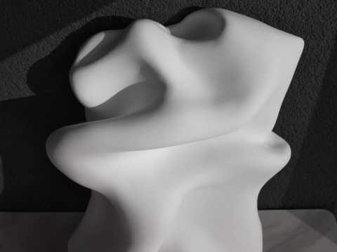 Rzeźba ścienna 25 x 37 cm Folds No.1 obraz strukturalny biały