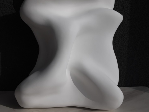 Rzeźba ścienna 25 x 37 cm Folds No.1 obraz strukturalny biały