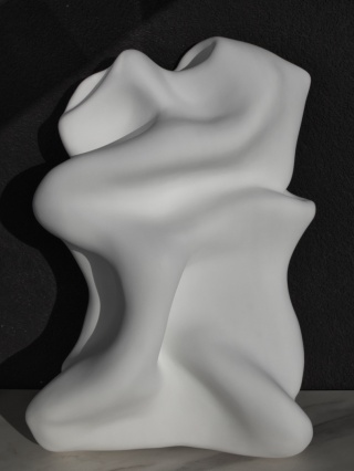 Rzeźba ścienna 25 x 37 cm Folds No.1 obraz strukturalny biały