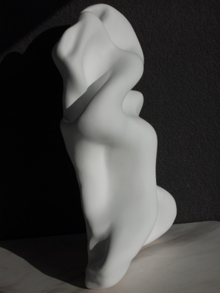 Rzeźba ścienna 25 x 37 cm Folds No.1 obraz strukturalny biały