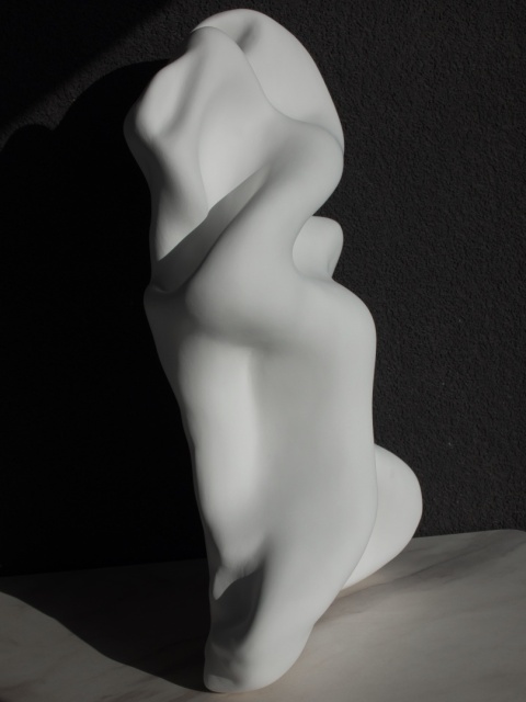 Rzeźba ścienna 25 x 37 cm Folds No.1 obraz strukturalny biały