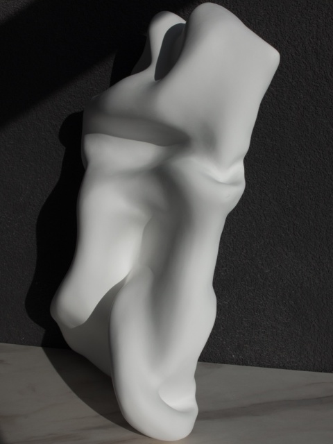 Rzeźba ścienna 25 x 37 cm Folds No.1 obraz strukturalny biały