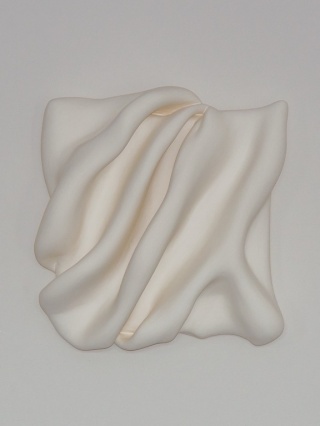 Rzeźba ścienna 31 x 31 cm Folds No.2 obraz strukturalny biały