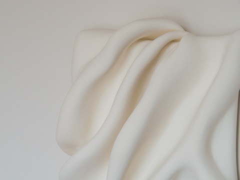 Rzeźba ścienna 31 x 31 cm Folds No.2 obraz strukturalny biały