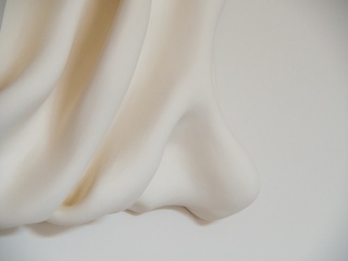 Rzeźba ścienna 31 x 31 cm Folds No.2 obraz strukturalny biały