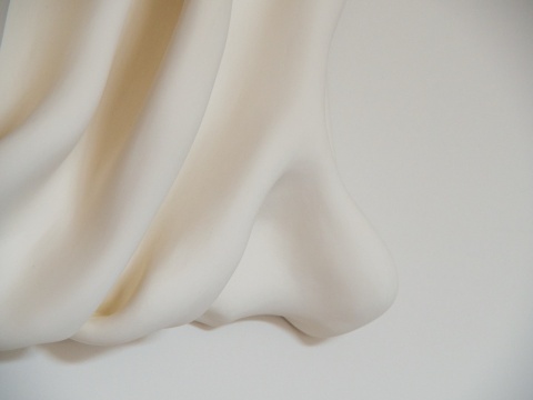 Rzeźba ścienna 31 x 31 cm Folds No.2 obraz strukturalny biały