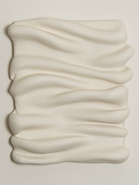 Rzeźba ścienna 43 x 33 cm Folds No.3 obraz strukturalny biały