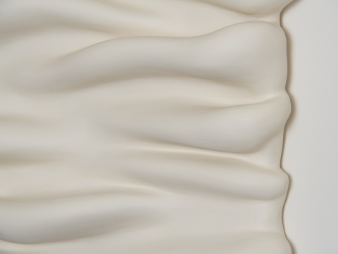 Rzeźba ścienna 43 x 33 cm Folds No.3 obraz strukturalny biały