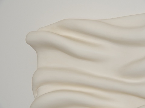 Rzeźba ścienna 43 x 33 cm Folds No.3 obraz strukturalny biały