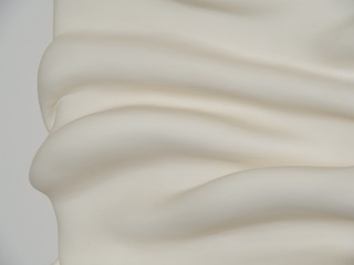 Rzeźba ścienna 43 x 33 cm Folds No.3 obraz strukturalny biały