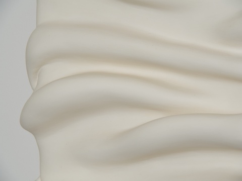 Rzeźba ścienna 43 x 33 cm Folds No.3 obraz strukturalny biały