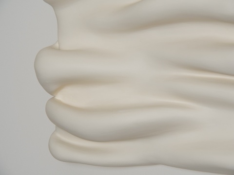 Rzeźba ścienna 43 x 33 cm Folds No.3 obraz strukturalny biały