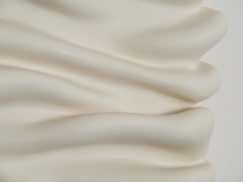 Rzeźba ścienna 43 x 33 cm Folds No.3 obraz strukturalny biały