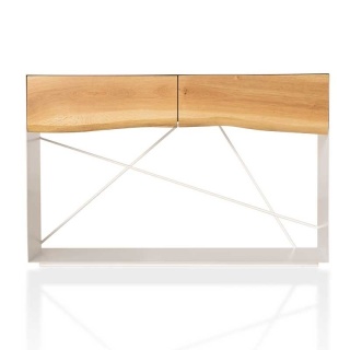 Konsola ARBOR 120 x 40 cm lity dąb i metal