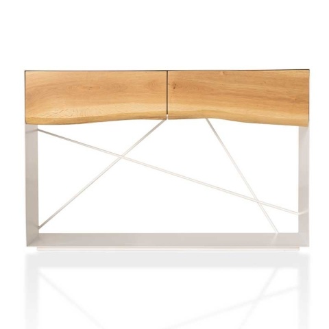 Konsola ARBOR 120 x 40 cm lity dąb i metal