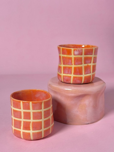 Kubek Krzywusek 160 ml pomarańczowo - różowy