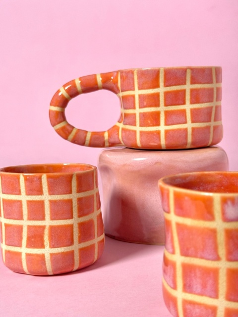 Kubek Krzywusek 160 ml pomarańczowo - różowy