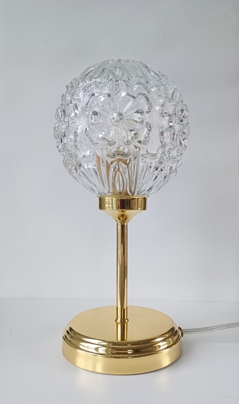 Lampa stołowa z mosiądzu z kloszem vintage CLARA 007 złota