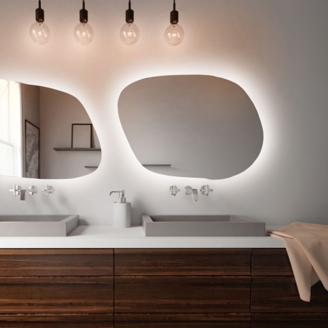 Lustro STAIN IV 100 x 71 cm podświetlane LED obłe nieregularne do łazienki