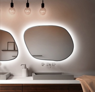 Lustro STAIN IV 70 x 50 cm podświetlane LED obłe nieregularne do łazienki