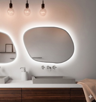 Lustro STAIN IV 70 x 50 cm podświetlane LED obłe nieregularne do łazienki