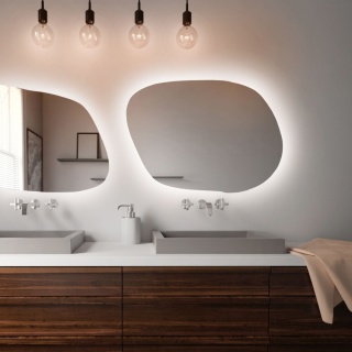 Lustro STAIN IV 80 x 57 cm podświetlane LED obłe nieregularne do łazienki