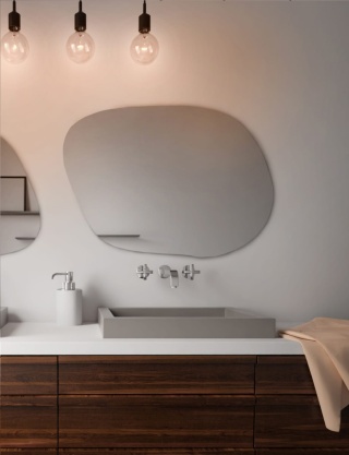 Lustro STAIN IV 90 x 64 cm podświetlane LED obłe nieregularne do łazienki