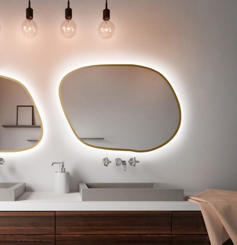 Lustro STAIN IV 90 x 64 cm podświetlane LED obłe nieregularne do łazienki
