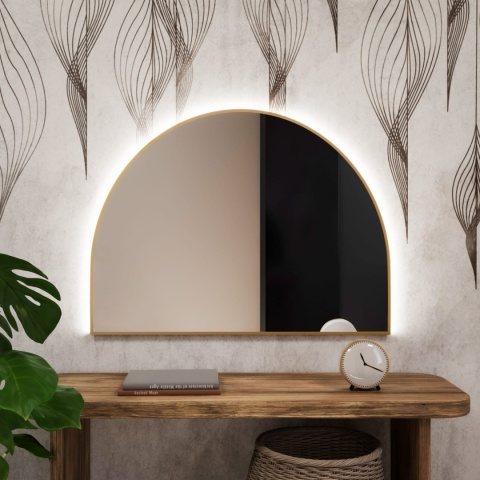 Lustro Tiny Border Semi Round LED 80 x 50 cm podświetlone