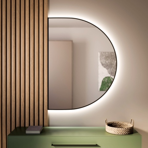 Lustro Tiny Border Semi Round LED 90 x 55 cm podświetlone