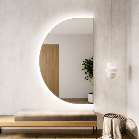 Lustro Tiny Border Semi Round LED 90 x 65 cm podświetlone