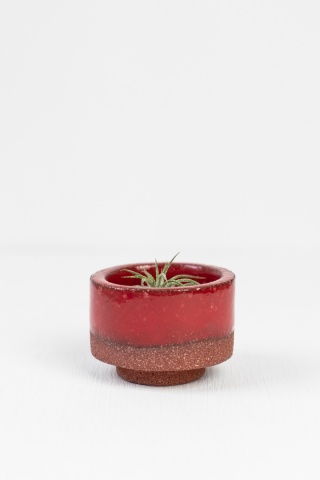 Osłonka ceramiczna AKA JINSEI na doniczkę mini czerwona