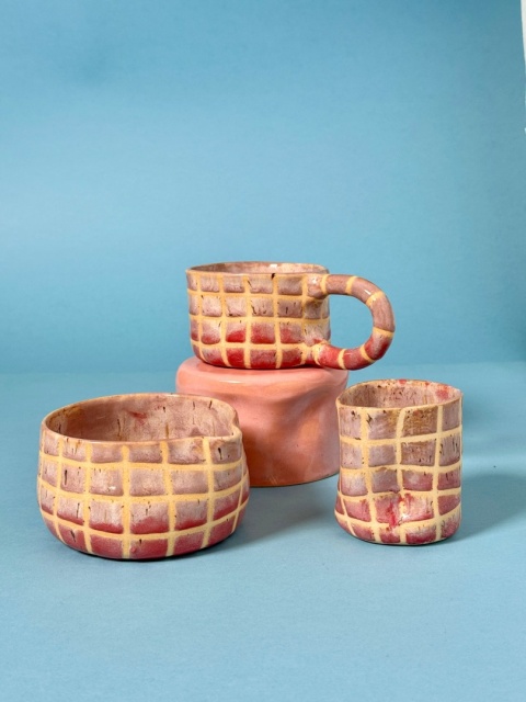 Miseczka do matchy z dziubkiem (Matchawan) Malinowa chmurka